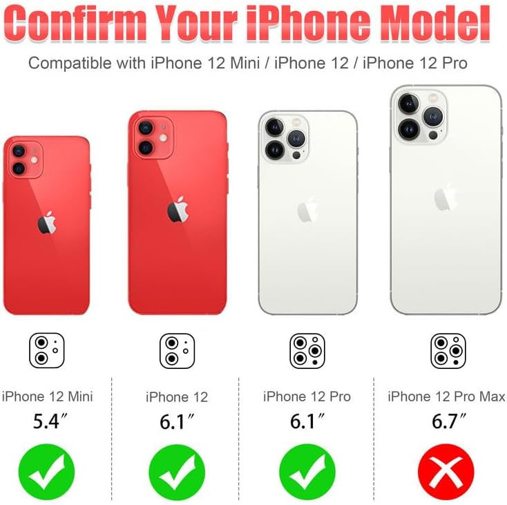 AGVEE 3+3 6 Pack for iphone 12 Pro/12/12 Mini/11 Pro Max/11 Pro/11 Camera Lens Cover Protector, Bling Diamond & Bling Glitter Metal Ring 9H Tempered HD Glass Camera Protector, Bling-Red
