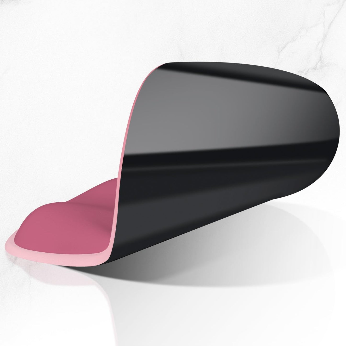 ITNRSIIET Ergonomic Mouse Pad with Wider Memory Foam Wrist Rest +17% - Curved Cushion Reduces Pressure 20%, Pain Relief, Non-Slip, Smooth, Cute Colors, 9.85 x 9 in, Pink Ombre