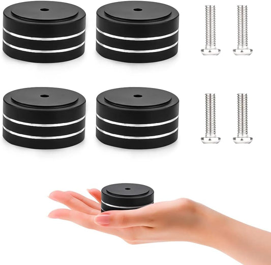 Audiocrast 4X HiFi Speaker Spikes Isolation Stand Feet Pad Aluminum 40x20mm Audio Isolators Amplifier Shock Absorber Non-Slip Hi-End Floor Protector for Subwoofer DAC CD Turntable Amp