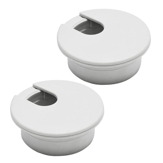 Desk Grommet 2" (50 mm), Desk Cord Hole Cover, Cable Grommet ABS Plastic, Desk Hole Grommet for Office and Home Table Cable, Detachable Cable Cord Organizer (Light Grey 2 Pcs)