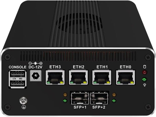 CWWK Intel Alder Lake N100(4C/4T Up to 3.4GHz)/N305(8C/8T Up to 3.8GHz) Dual SFP+10GbE Mini PC|4xIntel I226-V 2.5GbE |DDR5 Memory|PCI-E x4|HDMI+DP+Type-C (10 Gigabit N100, 32G RAM 256G SSD)