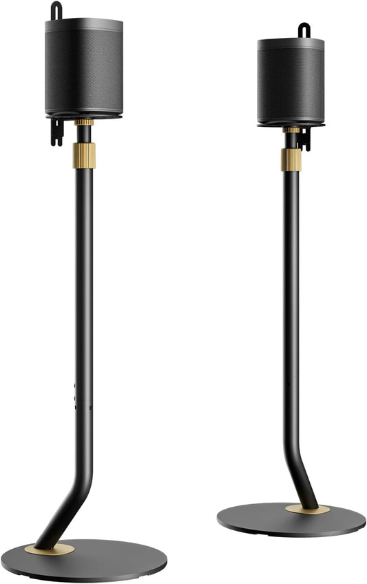FITUEYES Design Universal Speaker Stand, Adjustable Height Speaker Stands Pair for Satellite & Small Bookshelf Speaker up to 11LBS, Extend 27.5” to 39.3” for Multi-Audio, Master Series