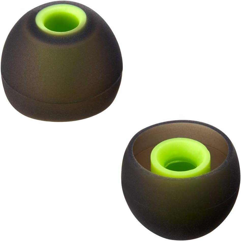 Earbud Tips Soft Silicone Earbuds Replacement Tips Fit for in-Ear Headphones(inner hole from 3.8mm - 4.2mm earphones) 9 Pairs S/M/L,Black/Green