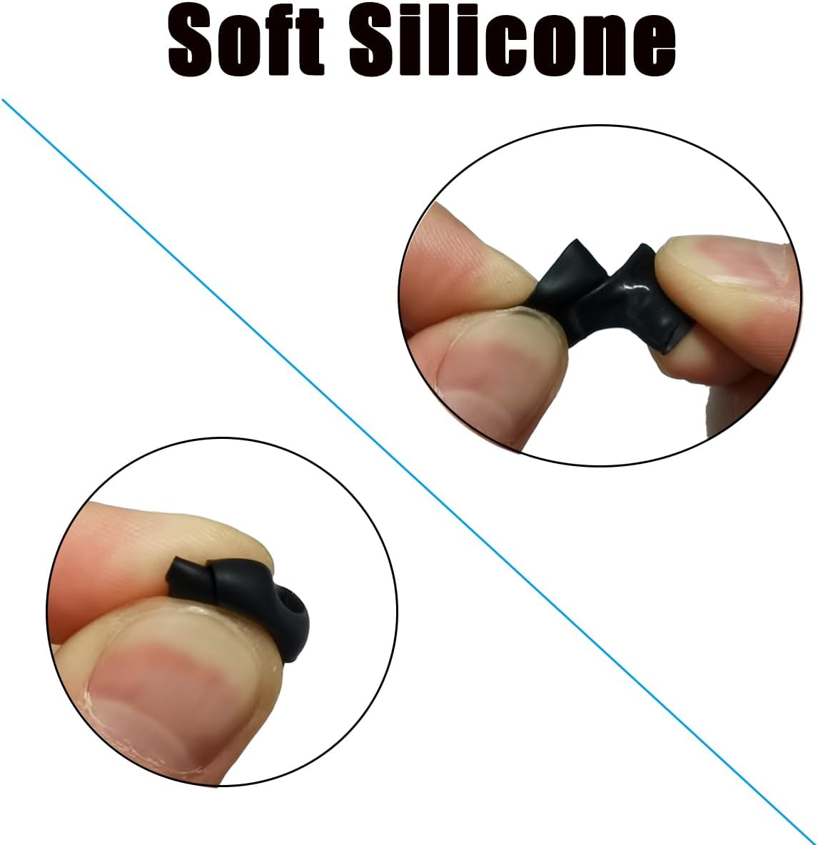 Double Flange Ear Tips for Beats Studio Buds Replacement Earbuds Tips for Beats Earbuds Beats Fit Pro 6 Pairs Black