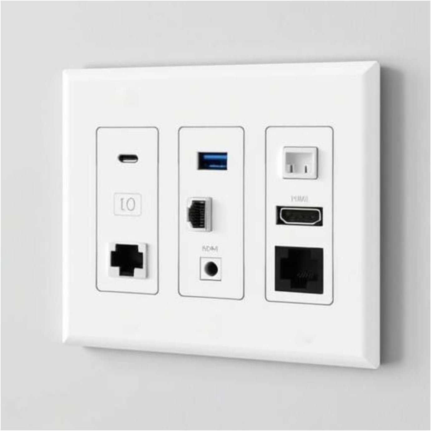 3 Gang Decorative Screwless Wall Plate Light Switch Cover, Hidden Screw Smooth Face, White, 10 pcs