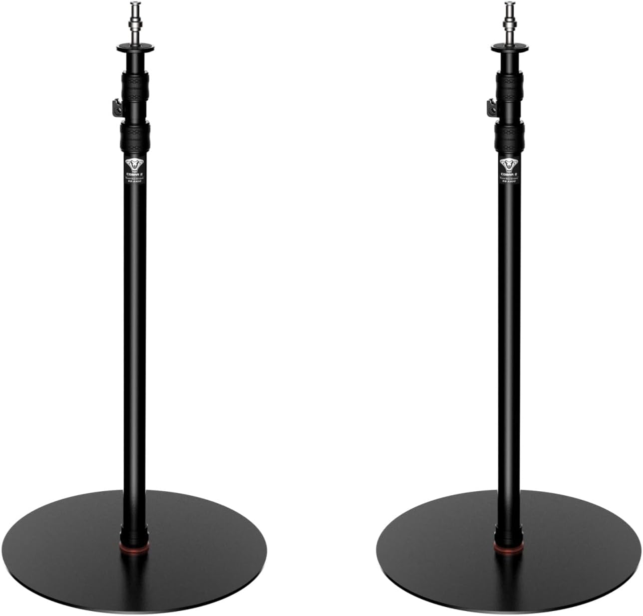 IFOOTAGE Cobra RB-A400,79" Round Base Monopod,Aluminum Photography Light Stand Flat Base for DSLR Camera, Light,Payload 22LBS(2 Pack)