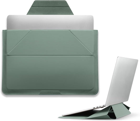 MOFT Laptop Carry Sleeve, 2-in-1 Laptop Bag & Stand for 15"-16" MacBook Air/Pro & Dell/HP/Lenovo/Asus, Stylish Slim Computer Sleeve Bag with Expandable Storage for Computer Accessories, Seafoam