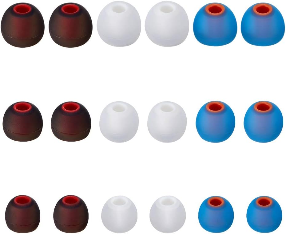 Earbud Tips Soft Silicone Earbuds Replacement Tips Fit for in-Ear Headphones(inner hole from 3.8mm - 4.2mm earphones) 9 Pairs S/M/L