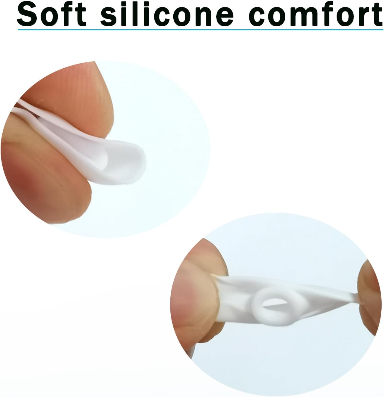 Earbuds Tips Replacement Universal Oval Earbuds Tips for True Wireless Earbuds 4.0mm-6mm Nozzle Silicone Replacement Ear Tips 6 Pairs LMS White