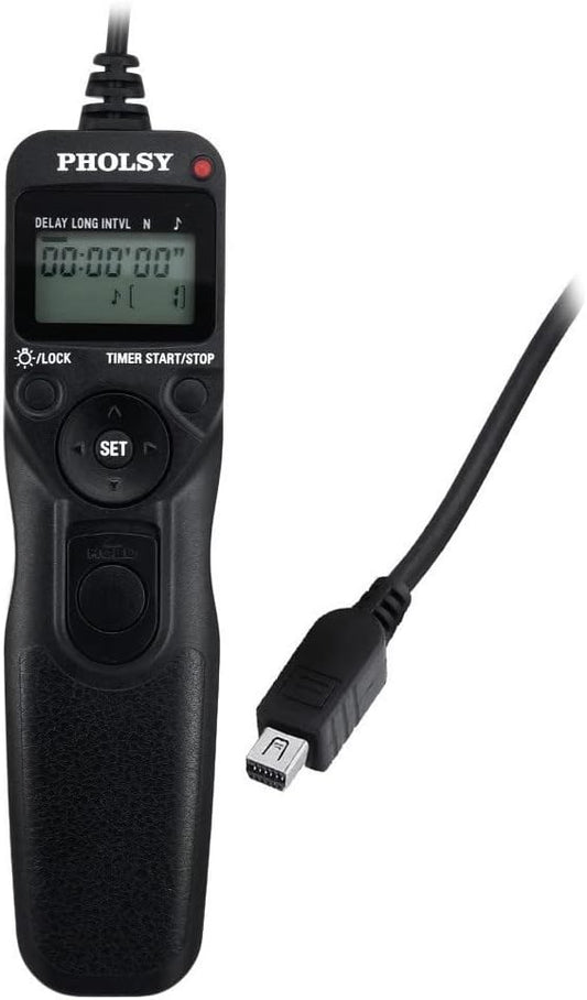 PHOLSY O6 Timer Remote Cable Control with Intervalometer for Olympus E-M1, E-M5 II, E-M10 II, Pen-F, E-PL8, E-PL7, E-PL6, E-PL5, E-PL3, E-PL2, E-P5, E600, E620, 590UZ, 810UZ, Replaces Olympus RM-UC1