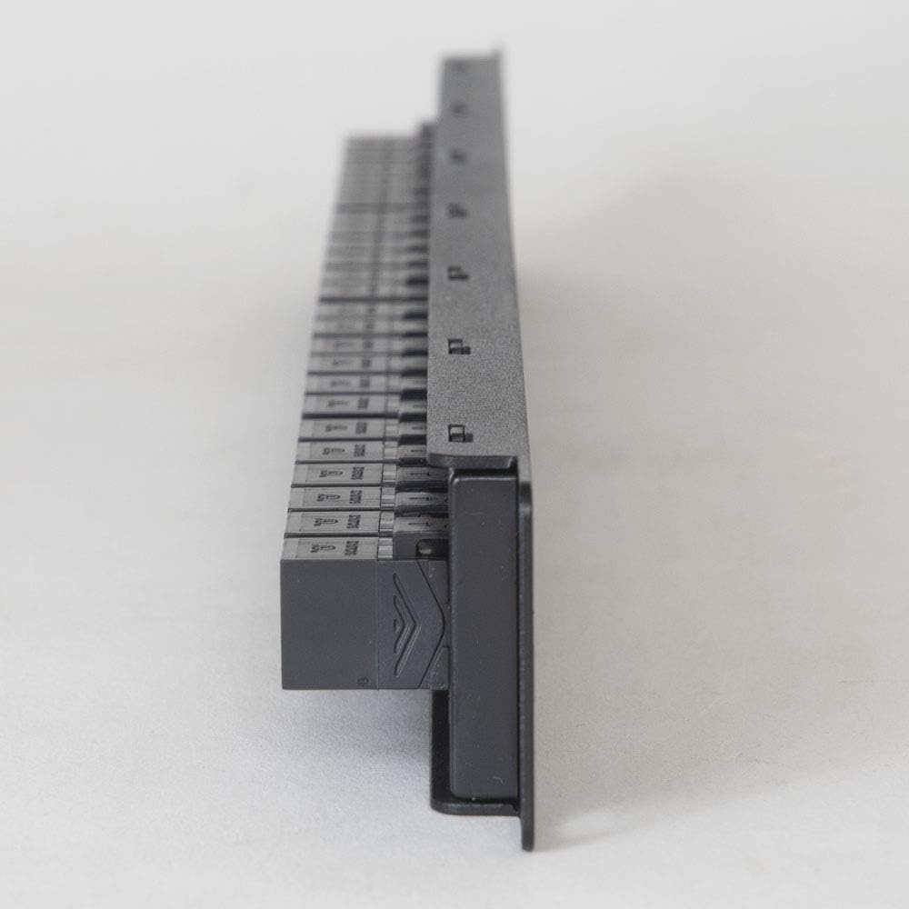 ICC CAT6 Feed-Through Patch Panel, 24 Port, 1U Rackmount, RJ45 Ethernet Patch Panel, No Punch Down, PoE++ and TAA Compliant, Black