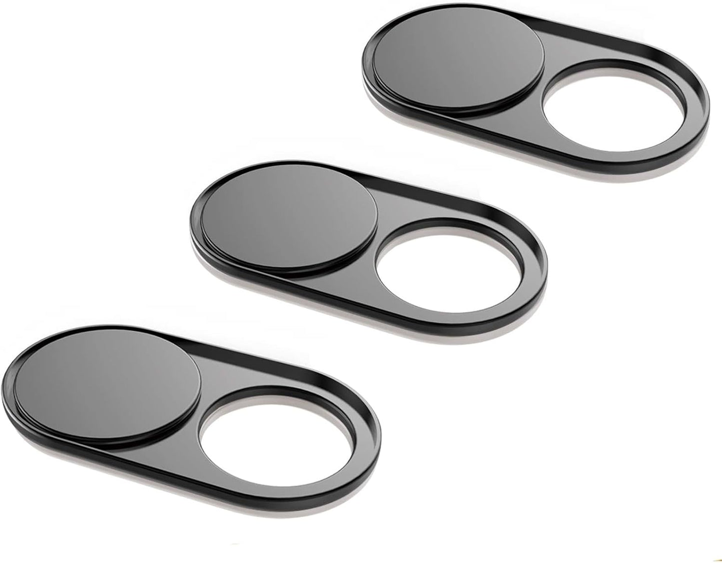 Webcam Cover Slide 0.027in Ultra Thin Metal Magnet Web Camera Cover for Macbook Pro Laptops Smartphone Mac PC Tablets for Echo Spot Show Protecting Your Privacy Security Black(3 packs)
