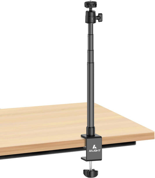 ailight Webcam Stand for Desk, Adjustable Camera Desk Stand Webcam Mount for Obsbot GoPro Anker insta Logitech Webcam C922 C930e C920S C920 C615 C960 C920x with 1/4" Thread