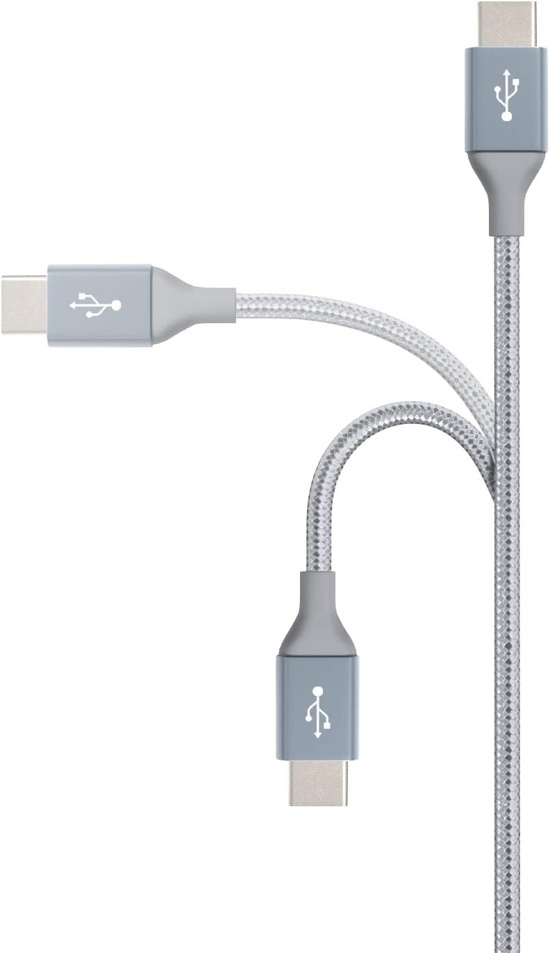 Amazon Basics USB C to USB C Cable, New Nylon USB C Charger Cable (10 feet, Type C 60W(3A) for iPhone 15/15 Pro/15 Plus/15 Pro Max, iPad mini 6/ Pro 2021, MacBook Pro 2020, Samsung Galaxy S23,Switch