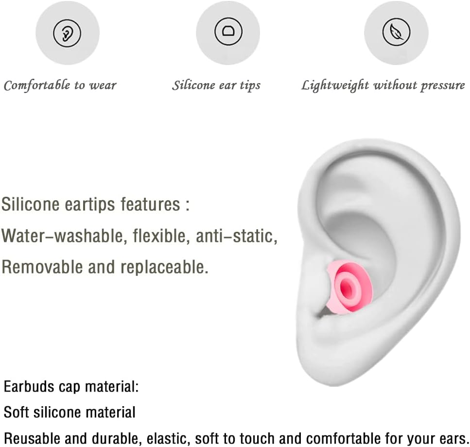 4 Pairs Silicone Earbud Tips Replacement Earbuds Cap Ear Tips Compatible with Powerbeats 1/2/3 Wireless Beats by Dre Headphones,(Pink)