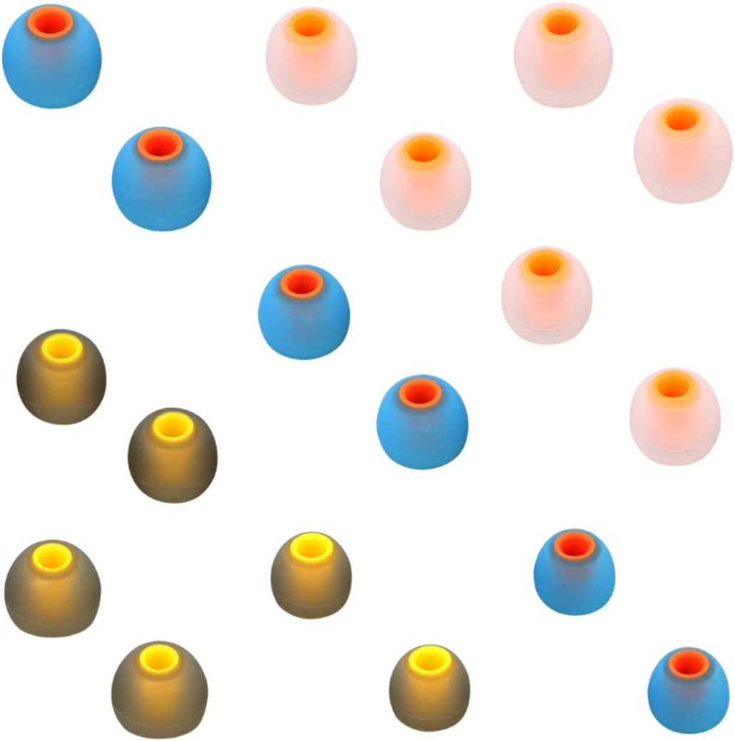 Earbuds Replacement Tips Silicone Earbud Tips Ear Bud Replacement Pieces Ear Gels Fit for Inner Hole from 3.8mm - 5.1mm Earphones 9 Pairs S/M/L