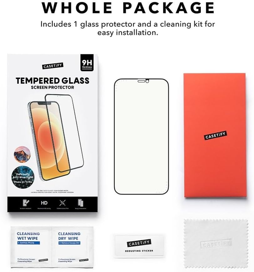 CASETiFY Impact Anti-Blue Light Screen Protector [Tempered Glass] for iPhone 13/13 Pro/14