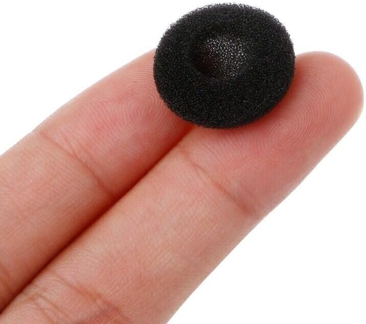 Ear Cushions for Earphone Headphones, Soft Foam 20mm Replacement Covers for Most Standard in-ear Earphone, Earbuds, Headsets, Walkie Talkies (Black) 10 Pack