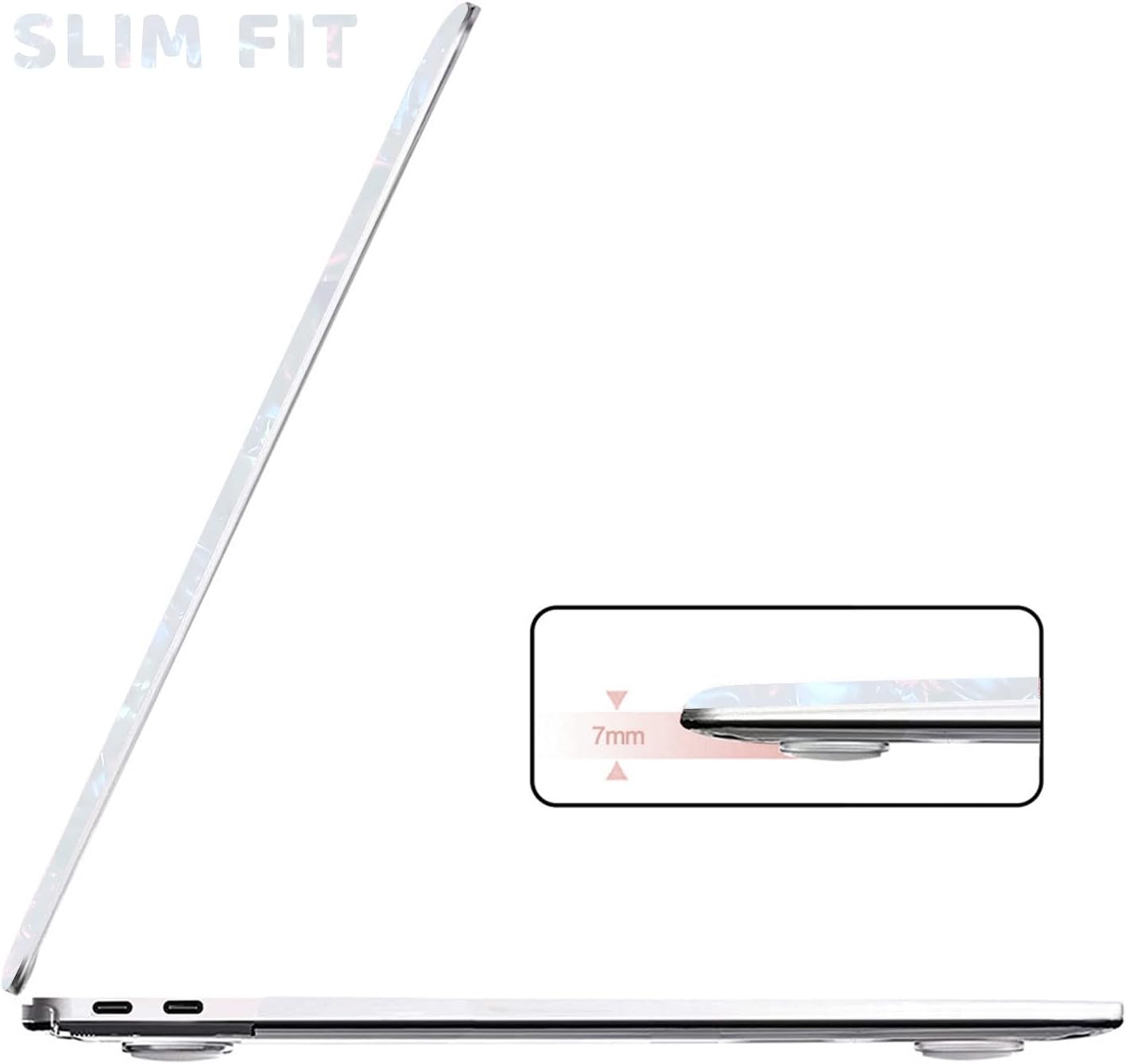 Anban Compatible with MacBook Pro 13 inch Case M2 M1 2025-2016 A2338 A2251 A2289 A2159 A1989 A1706 A1708, Plastic Hard Shell+Keyboard Cover+Screen Protector for MacBook Pro 13.3 inch Case, Shiny Pearl