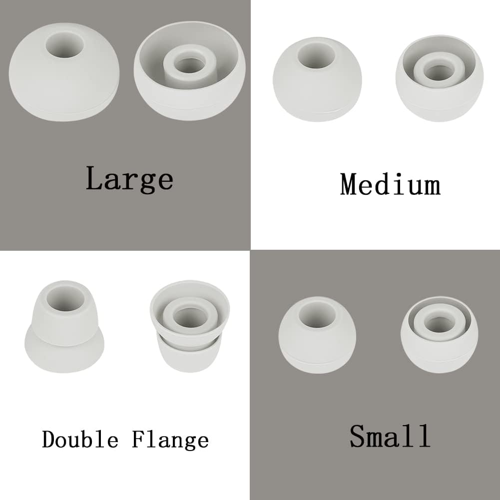 4 Pairs Silicone Ear Tips Earbuds Replacement Tips Earbuds Cap Eartips Tips Compatible with Powerbeats 1/2/3 Wireless Beats by Dre Headphones (Light Gray)