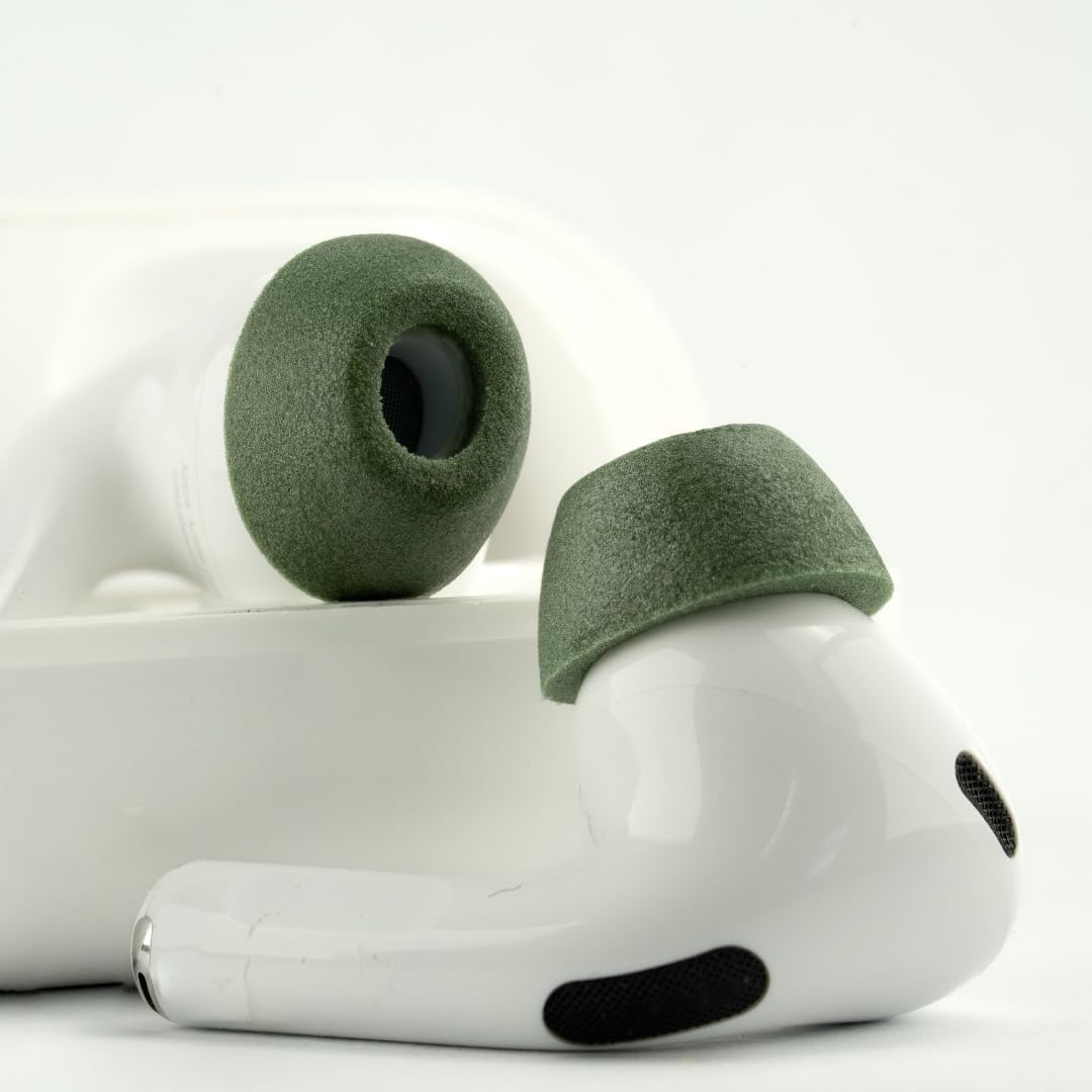 Comply TrueGrip MAX | Premium Memory Foam Replacement Earbud Tips for Apple AirPods Pro 1 & 2 | Long Lasting Comfort, MAX Durability, Secure Fit, Superior Noise Isolation| Green (Medium) (3 Pairs)