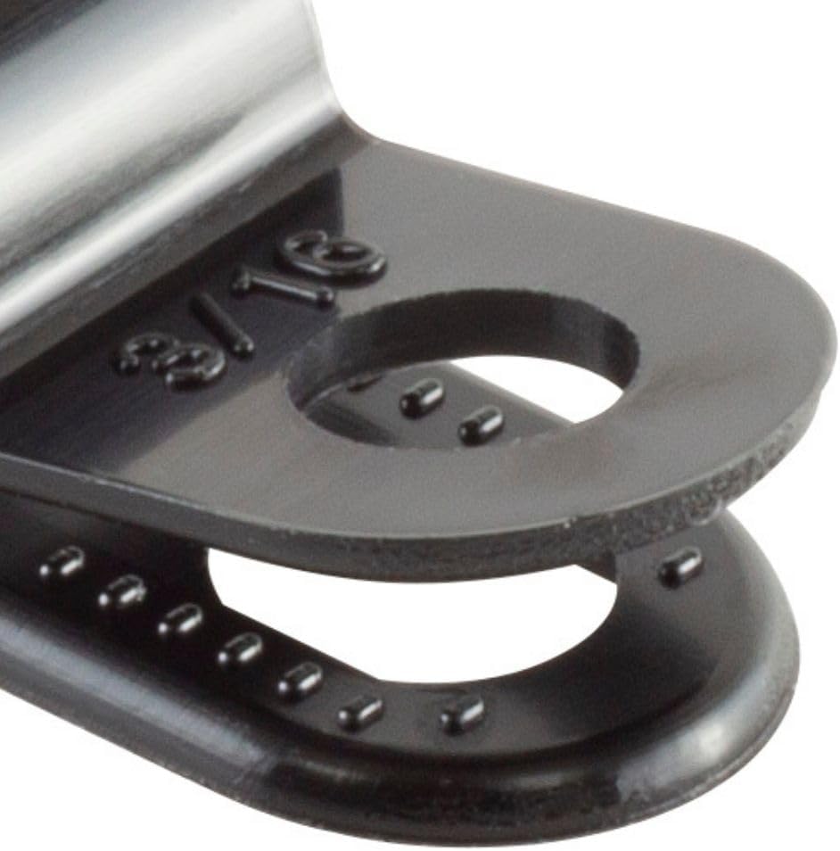 GTSE Black Nylon Plastic Cable Clamps, 3/16" Screw Mounts for Cable, Rope, Tube Management, 100 Pack