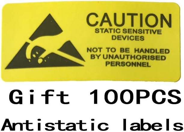 100pcs 3.15X4.72in/8X12cm Anti Static Bags,ESD Bags Resealable for HDD with 100pcs Labels, Antistatic Bag for Hand Drive or Varieties of Electronic Device