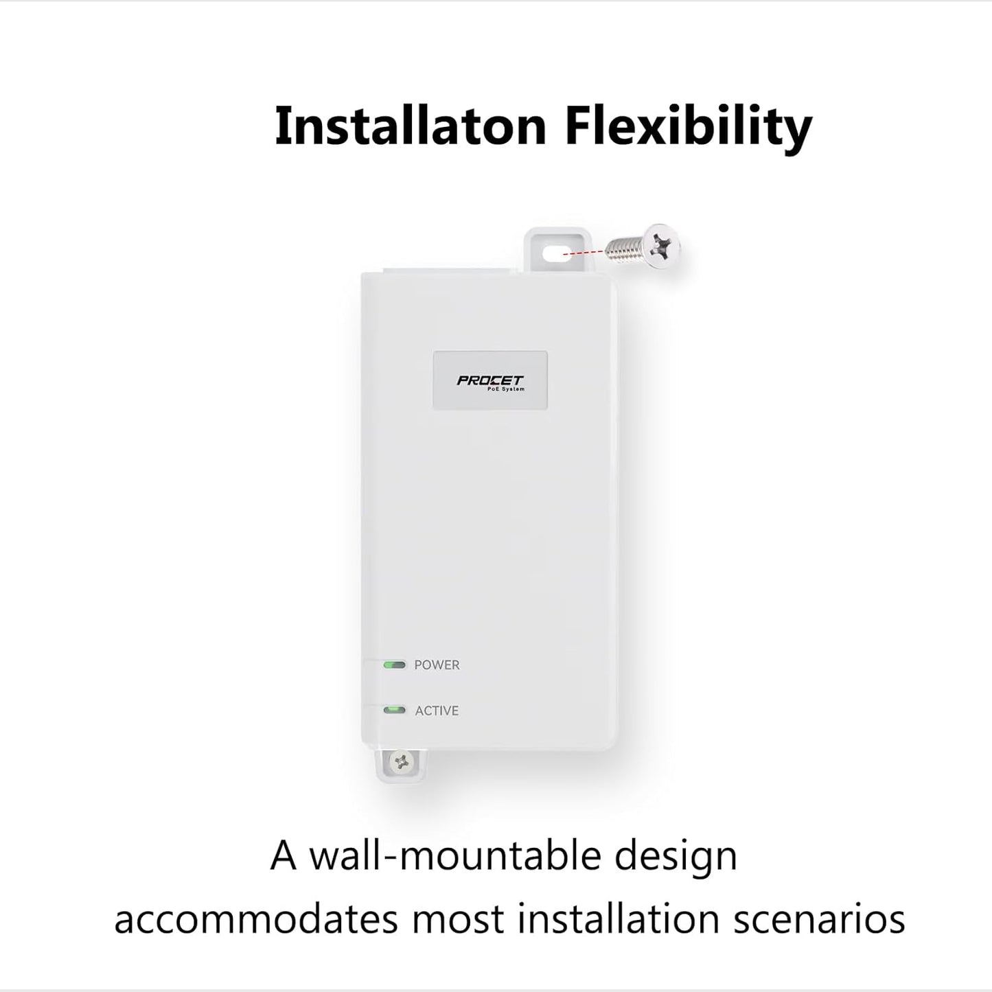 Gigabit PoE++ Injector 60W IEEE802.3bt/at/af Compliant, Supplies 15.4W or 30W or 60W Power Over Ethernet Distances Up to 328ft, PoE Injector Adapter for Camera/Access Point, EN60GB