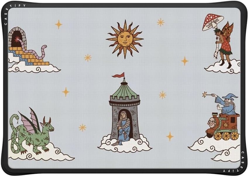 CASETiFY Impact MacBook Air 13" (M1/Intel) Case [Cushioned Impact Corners/Scratch-Resistant/Anti-Slip Grip] - up in The Medieval Clouds - Clear Black