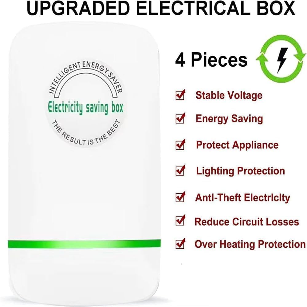 Elon-musk's Electricity Saving Box Stop Watt Stopwatt Energy Saving Device Save Energy Saving Device Energy Saving Power Strip for Home Office US Plug 90v-250v 30kw Rated Green (1PCS, White)