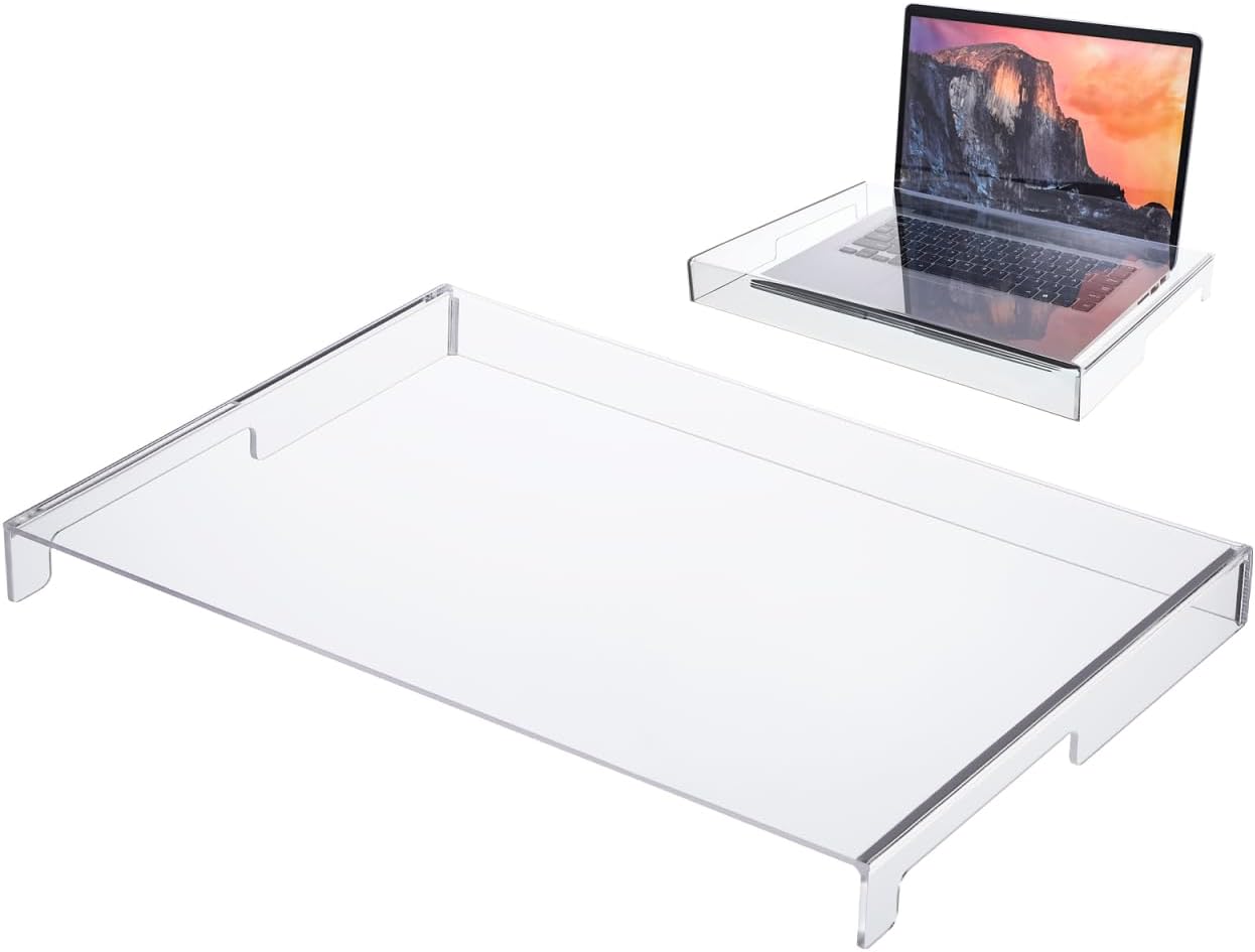 ABOOFAN Anti Cat Keyboard Cover Clear Acrylic Laptop Keyboard Protector Mechanical Dust Cover Computer Monitor Stand Case