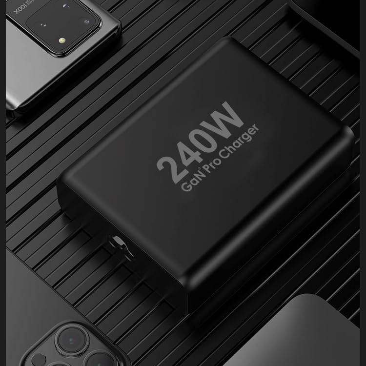 240W USB C Charger, GaN Tech 5-Ports PD 100W PPS45W QC3.0 30W Super Fast Charging Station for MacBook Pro iPad iPhone 15 14 Samsung S23 S22 Pixel and More