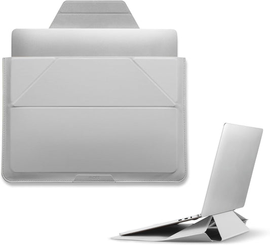 MOFT Laptop Carry Sleeve, 2-in-1 Laptop Bag & Stand for 13" MacBook Air/Pro & Dell/HP/Lenovo/Asus, Stylish Slim Computer Sleeve Bag with Expandable Storage for Computer Accessories, Misty Cove