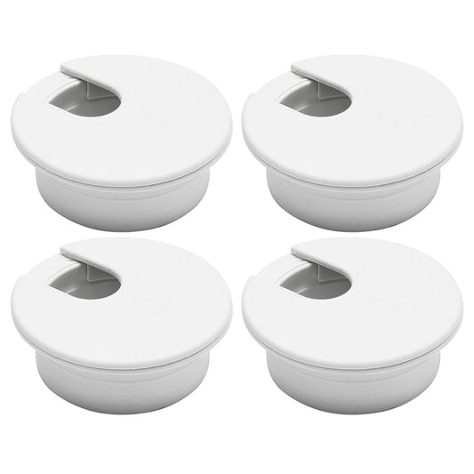 Desk Grommet 1-3/8" (35 mm), Desk Cord Hole Cover, Cable Grommet ABS Plastic, Desk Hole Grommet for Office and Home Table Cable, Detachable Cable Cord Organizer (White 4 Pcs)