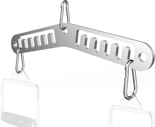 Double to Single Adaptor Plate for Cable Pulley Machines Durable Solid Stainless Steel with 3 Carabiners Suitable for Dual Cable Machines LAT Pulldown, Shoulder & Biceps Exercises