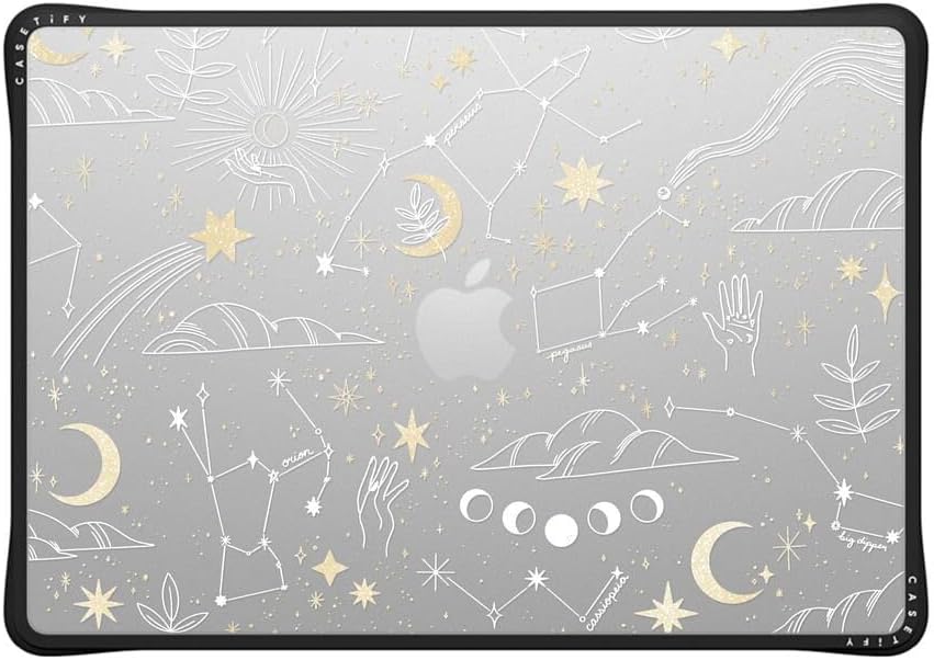CASETiFY Impact MacBook Air 15" (M2-M4) Case [Cushioned Impact Corners/Scratch-Resistant/Anti-Slip Grip] - Stargazing - Clear Black