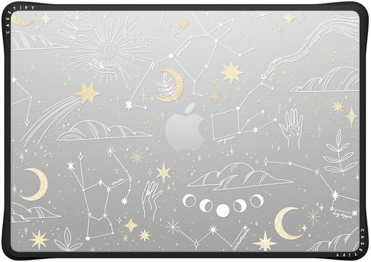 CASETiFY Impact MacBook Air 15" (M2-M4) Case [Cushioned Impact Corners/Scratch-Resistant/Anti-Slip Grip] - Stargazing - Clear Black