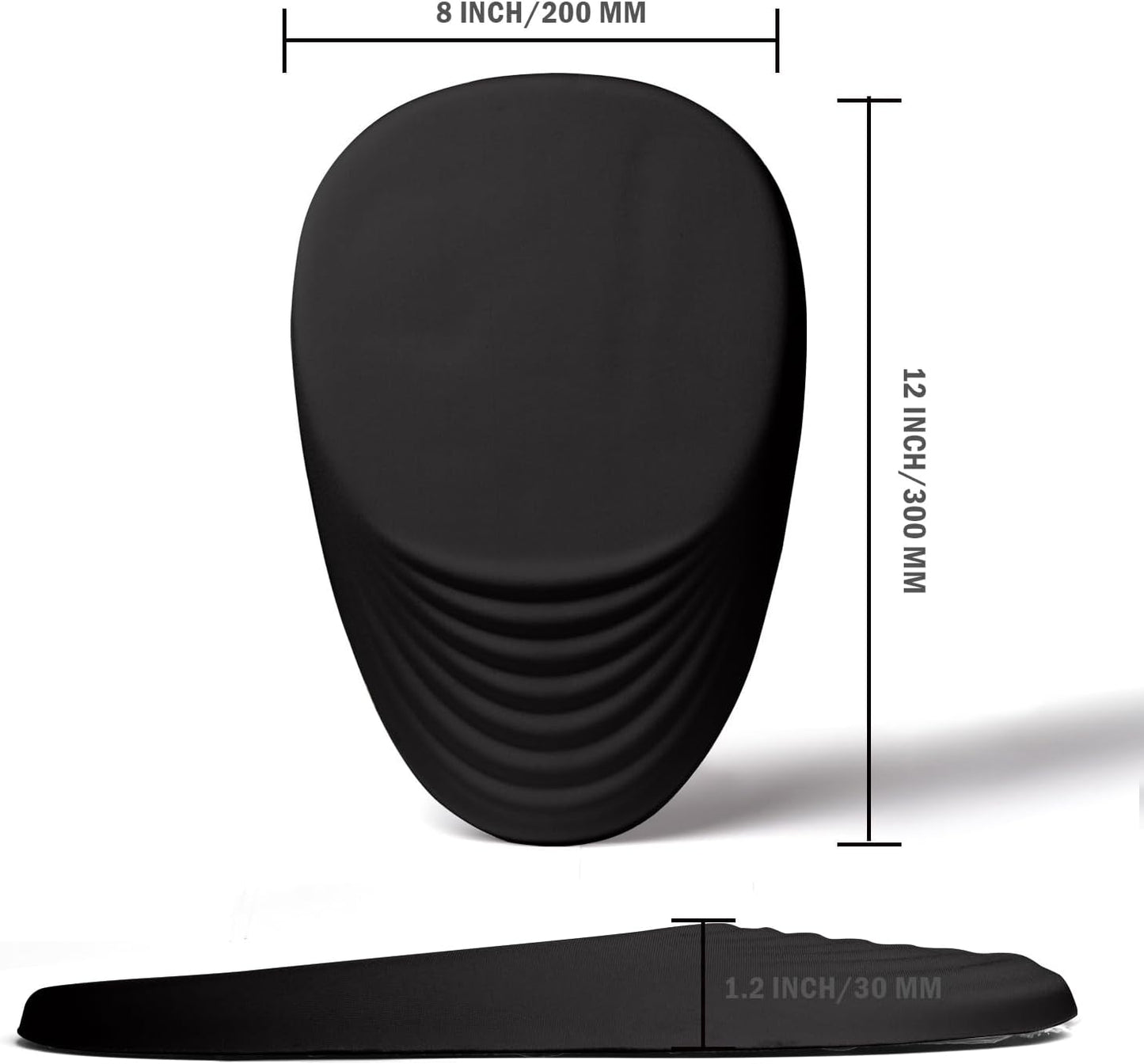 Black Ergonomic Mouse Pad Wrist Support, Mouse Pad with Wrist Rest, Memory Foam Massage Design & Non-Slip PU Base Cute MousePads for Pain Relief, Desk, Office, Home