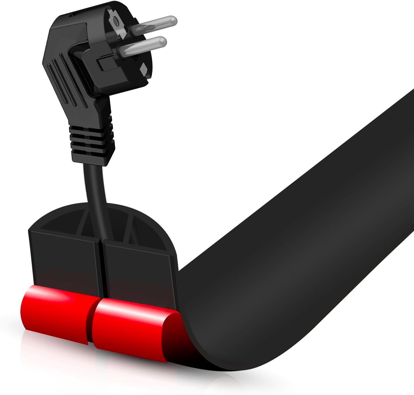 Floor Cord Cover Self Adhesive Cord Hider,3.3FT Cable Management, Extension Strip Protector for Wires, Prevent Cable Trips for Offices, Gyms, Exhibitions Cavity:0.39"(W) x 0.27"(H) Black