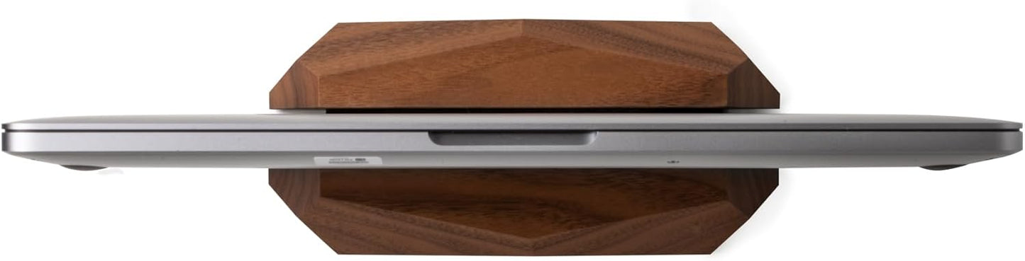 Oakywood Vertical Laptop Stand Wood - Adjustable Wooden Dock for Desk, Compatible with All MacBook Pro, MacBook Air, iPad, Handmade Walnut Oak Wood, Computer Stand, Laptop Holder