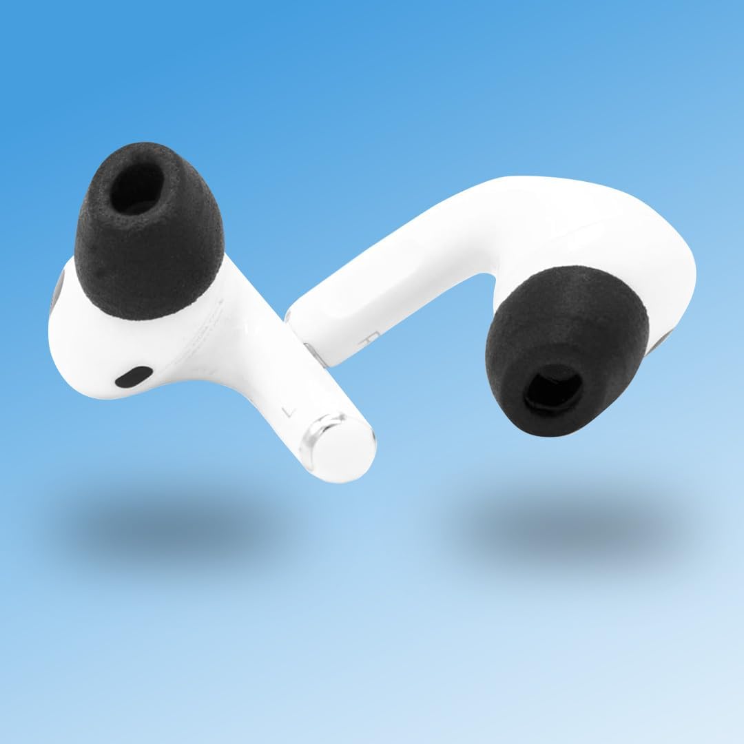Comply Memory Foam Replacement Earbud Tips for Apple AirPods Pro 1 & 2 | Ultimate Comfort, Secure Fit, Superior Noise Isolation | Anti Slip, Prevent From Falling Out | Black, Small (3 Pairs)