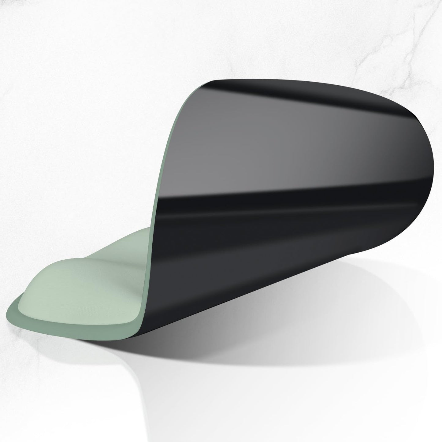 ITNRSIIET Ergonomic Mouse Pad with Wider Memory Foam Wrist Rest +17%, Curved Cushion Reduces Pressure 20%, Pain Relief, Non-Slip, Smooth, Cute Color Desk Accessory, 9.85 x 9 inch, Sage Mint Gradient