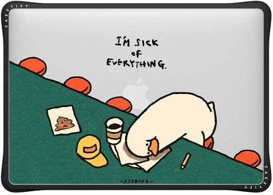 CASETiFY Impact MacBook Air 13" (M1/Intel) Case [Cushioned Impact Corners/Scratch-Resistant/Anti-Slip Grip] - I'm Sick of Everything - Clear Black