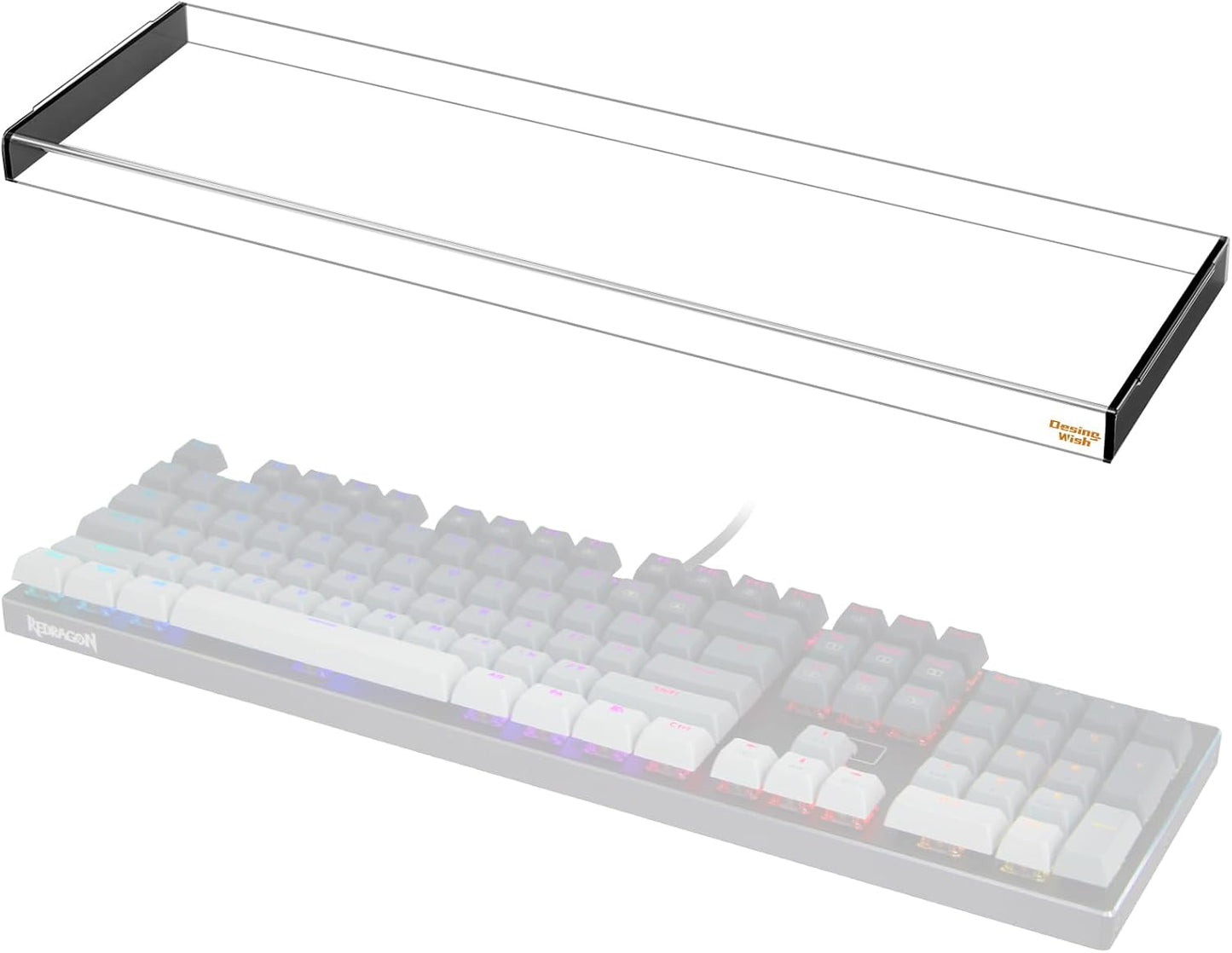 Redragon K556 Desing Wish Keyboard Cover, Water Resistant Half-Covered Acrylic Dust Cover Anti-Cat Lid