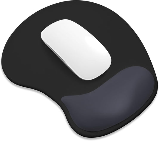 ITNRSIIET Ergonomic Mouse Pad, Cushioned Gel Wrist Rest, Non-Slip Base, Smooth Surface, Compatible with All Mice for Office & Gaming, Desk Accessory, 9.5 x 8.2 inch, Black Gray Gradient