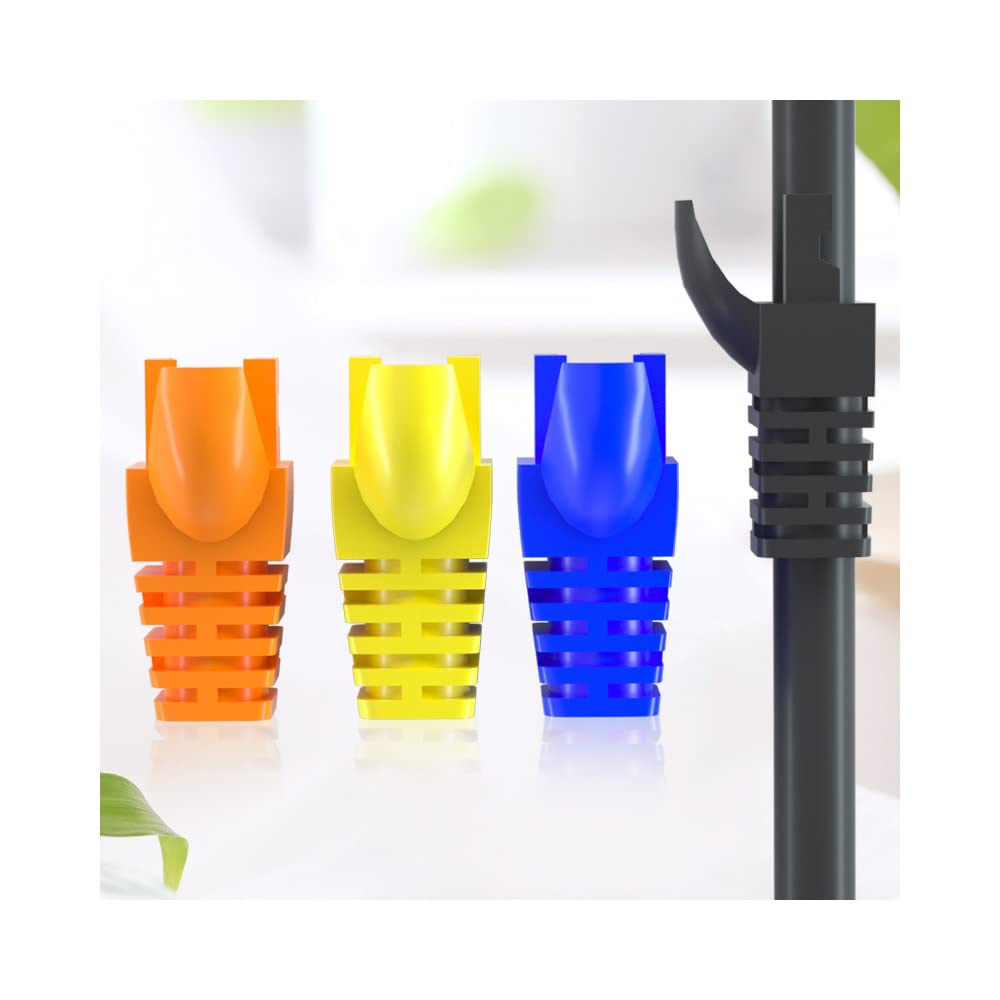 50 Pcs Cat5 Cat5E Cat6 Strain Relief Boot, RJ45 Plug Connector Cover Modular Network Plug Connector Cap Cable Connector Boots, Grey