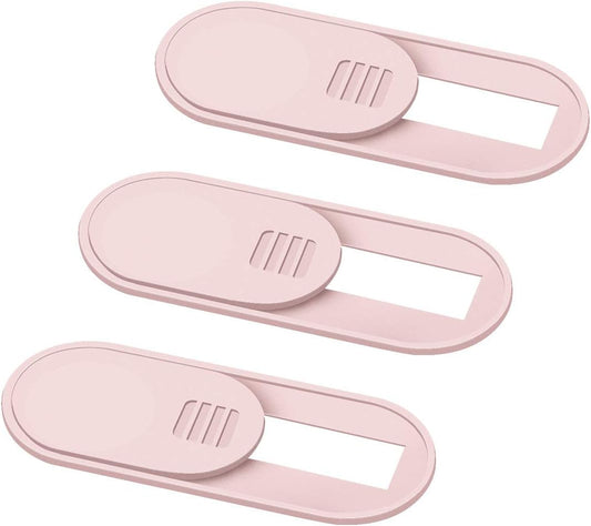 Laptop Camera Cover Slide, 0.028 Inch Ultra Thin Laptop Camera Cover Blocker, Laptop Accessories for iPhone MacBook Laptop, Desktop, PC, Tablet, Protect Your Visual Privacy Security (Pink-3 Pack)