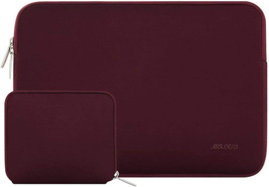 MOSISO Laptop Case 15 inch, 15 inch Laptop Sleeve Bag Compatible with MacBook Air 15 M4 A3241 M3 A3114 M2 A2941 2025 2024 2023, Dell XPS 15, Neoprene Computer Sleeve Bag with Small Case, Wine Red