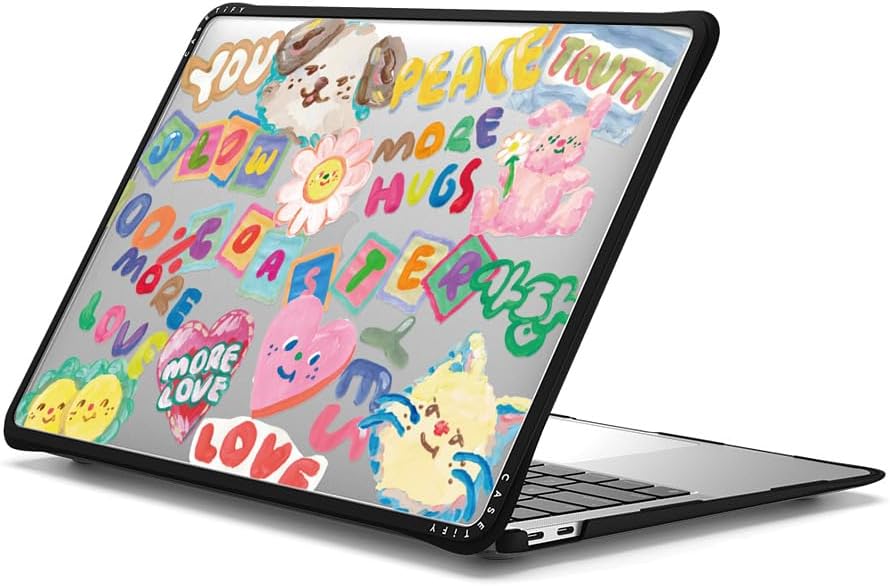 CASETiFY Impact MacBook Air 13" (M1/Intel) Case [Cushioned Impact Corners/Scratch-Resistant/Anti-Slip Grip] - SLOWCOASTER Sticker - Clear Black