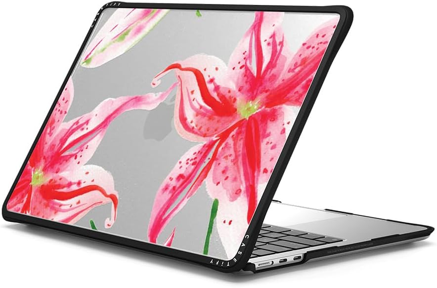 CASETiFY Impact MacBook Air 13.6" (M2-M4) Case [Cushioned Impact Corners/Scratch-Resistant/Anti-Slip Grip] - Stargazer Lily - Clear Black